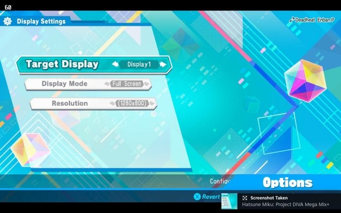 Hatsune Miku: Project Diva Mega Mix+ review display settings