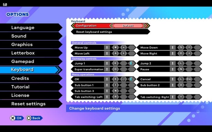 Sonic Origins PC review keyboard control options