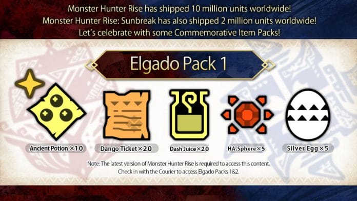 Monster Hunter Rise: Sunbreak Elgado Pack items