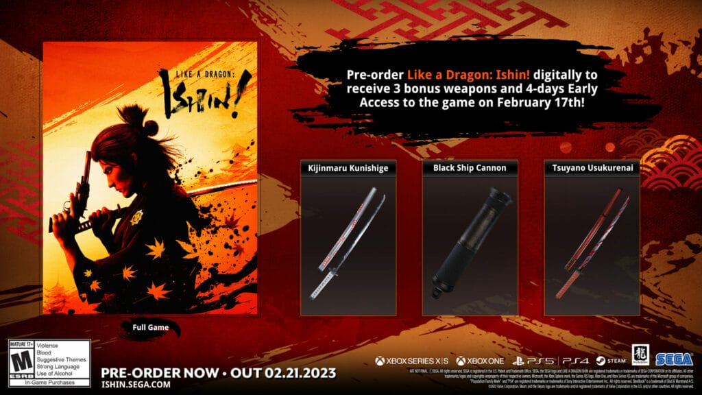 Like a Dragon: Ishin pre-order