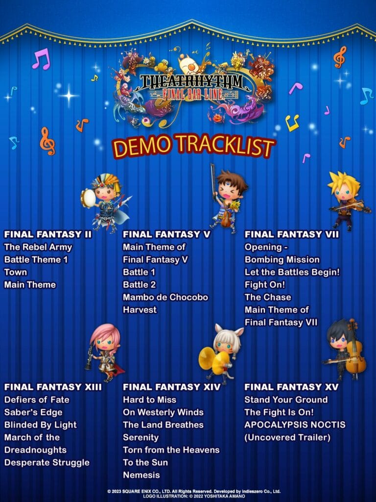 Theatrhythm Final Bar Line demo tracklist