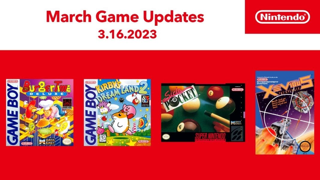 March 2023 NES SNES Game Boy Nintendo Switch Online Games