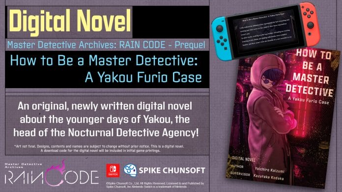Master Detective Archives: Rain Code Digital Novel details revealed, original story supervised by Kazutaka Kodaka for Switch.