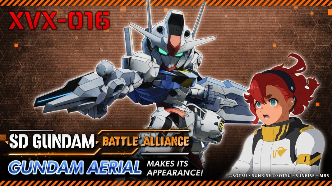 SD Gundam Battle Alliance Witch From Mercury DLC Pack release date set for spring 2023 featuring Gundam Aerial and Suletta Mercury.